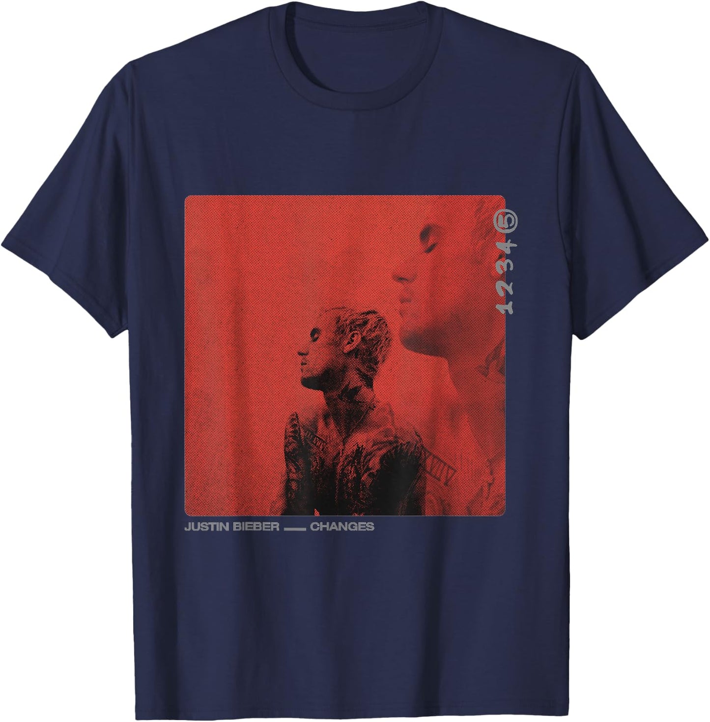 Justin Bieber Red Cover T-Shirt - T-Shirt | Navy