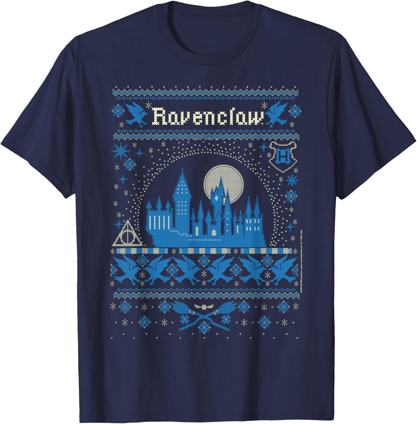Harry Potter Christmas Ravenclaw Ugly Sweater T-Shirt - T-Shirt | Navy