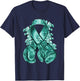 Ovarian Cancer teal ribbon with boxing gloves Awareness T-Shirt - T-Shirt | Navy