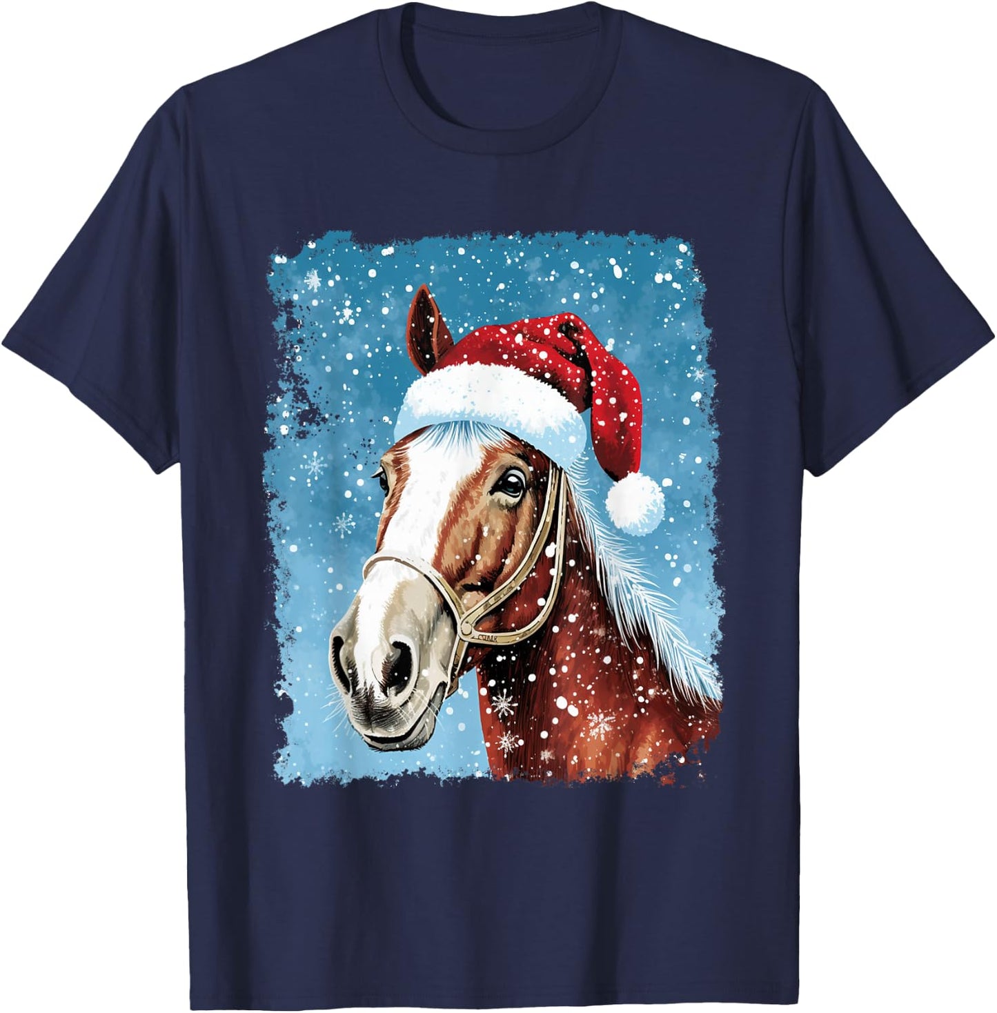 Christmas Farmer Animal Horse T-Shirt - T-Shirt | Navy