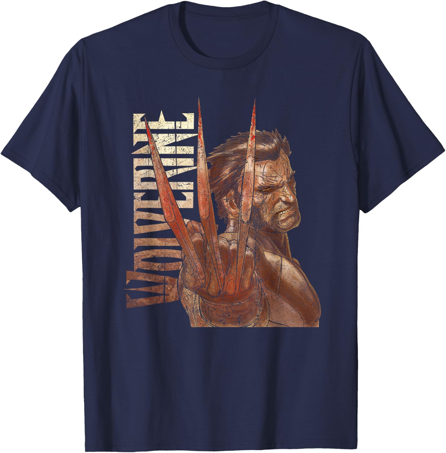 Marvel X-Men Wolverine Three Claws T-Shirt - T-Shirt | Navy