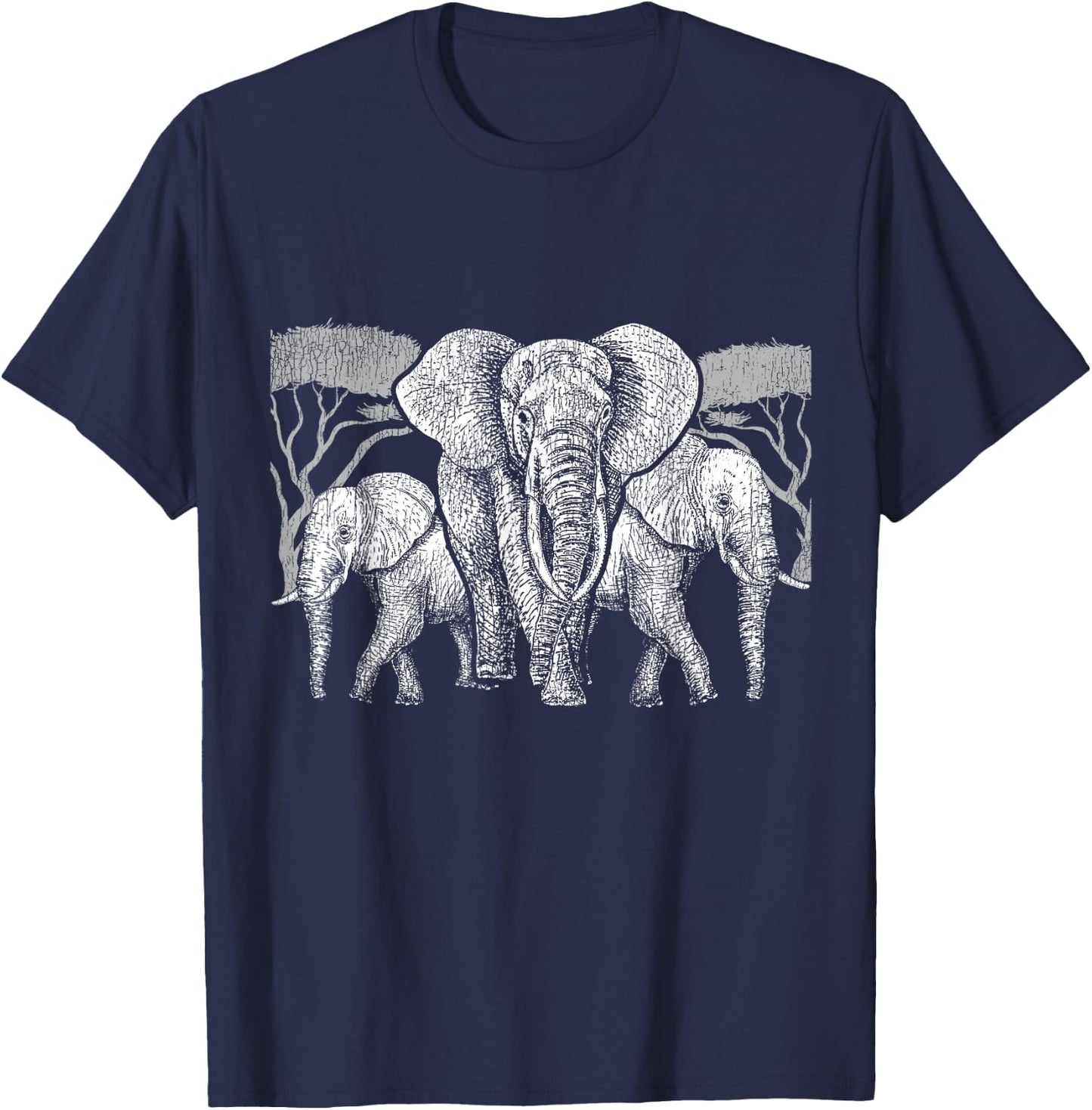 Elephant Family Africa Safari Animal Keeper Gift Elephant T-Shirt - T-Shirt | Navy