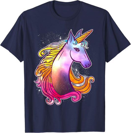 Awesome Violet Unicorn Colorful Magical Unicorn Gift T-Shirt - T-Shirt | Navy