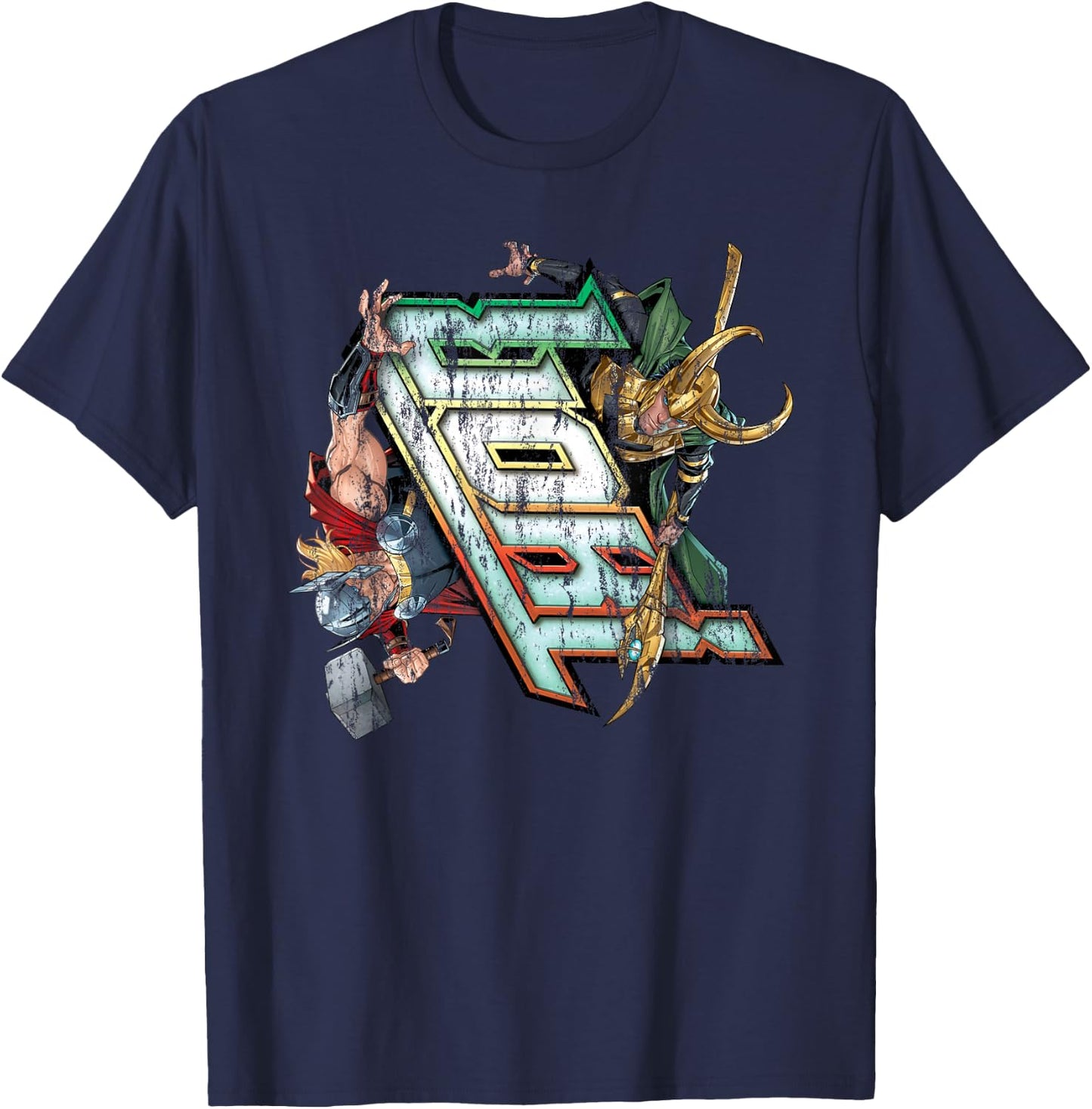 Marvel Thor vs. Loki Comic Book T-Shirt - T-Shirt | Navy
