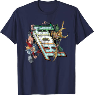 Marvel Thor vs. Loki Comic Book T-Shirt - T-Shirt | Navy
