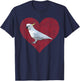 Cockatoo Valentines Day Bird Love Fingerprint T-Shirt - T-Shirt | Navy