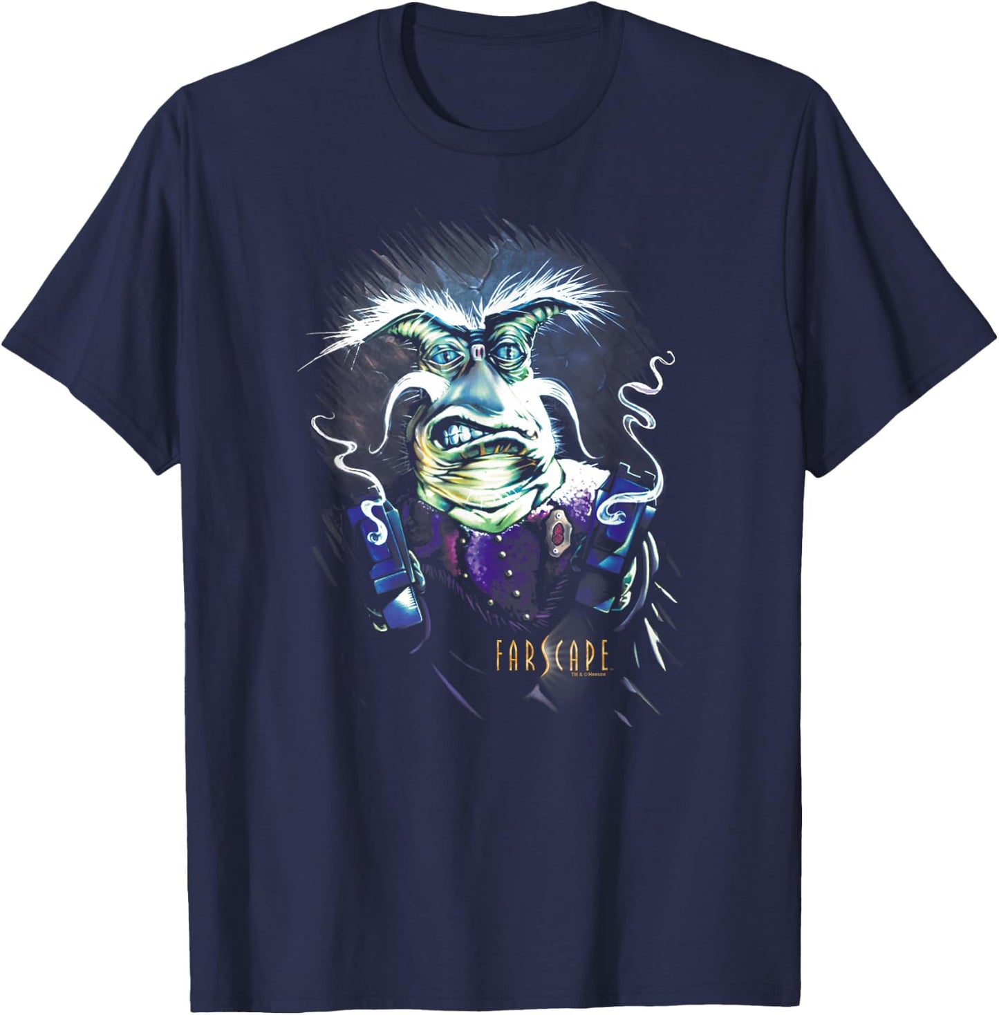 Farscape Rygel Smoking Guns T-Shirt - T-Shirt | Navy