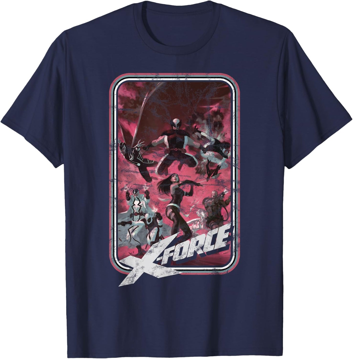 Marvel X-Force Group Shot Action Pose Poster T-Shirt - T-Shirt | Navy