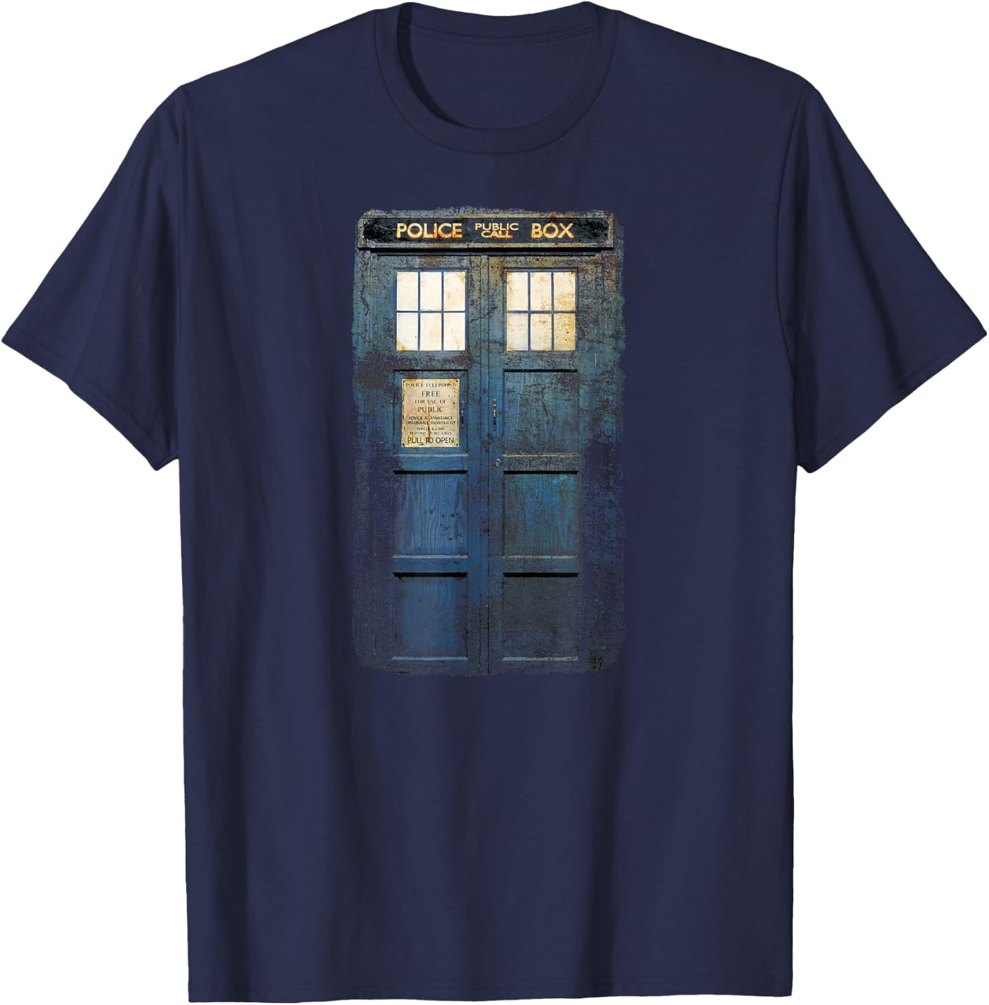 Cosplay Tardis Distressed Time-Traveller Sci-Fan T-Shirt - T-Shirt | Navy