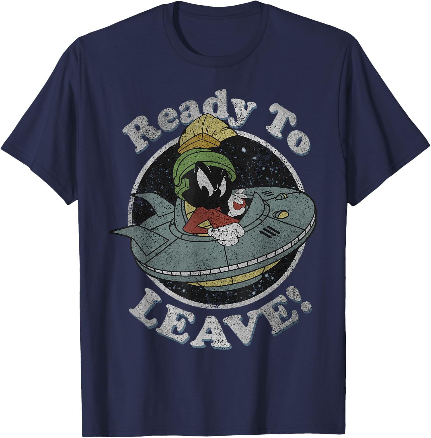 Looney Tunes Marvin The Martian Ready To Leave T-Shirt - T-Shirt | Navy