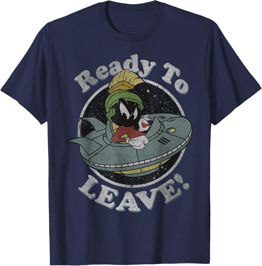 Looney Tunes Marvin The Martian Ready To Leave T-Shirt - T-Shirt | Navy