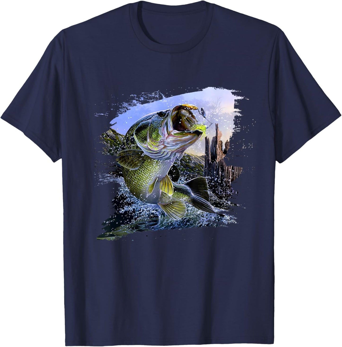 Largemouth Bass Fishing Cool Fish Hunting Lovers T-Shirt - T-Shirt | Navy