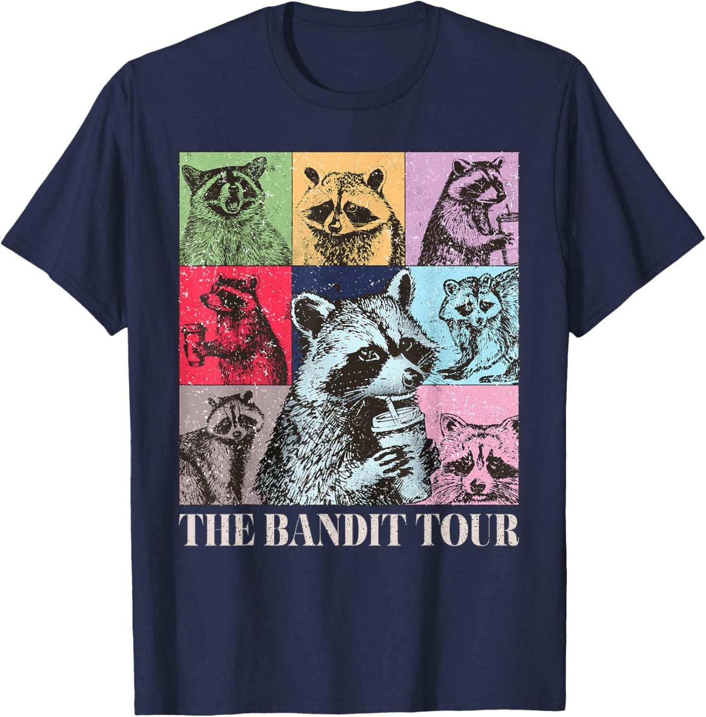 Raccoon The Bandit Tour Funny Raccoon Summer 2024 T-Shirt - T-Shirt | Navy