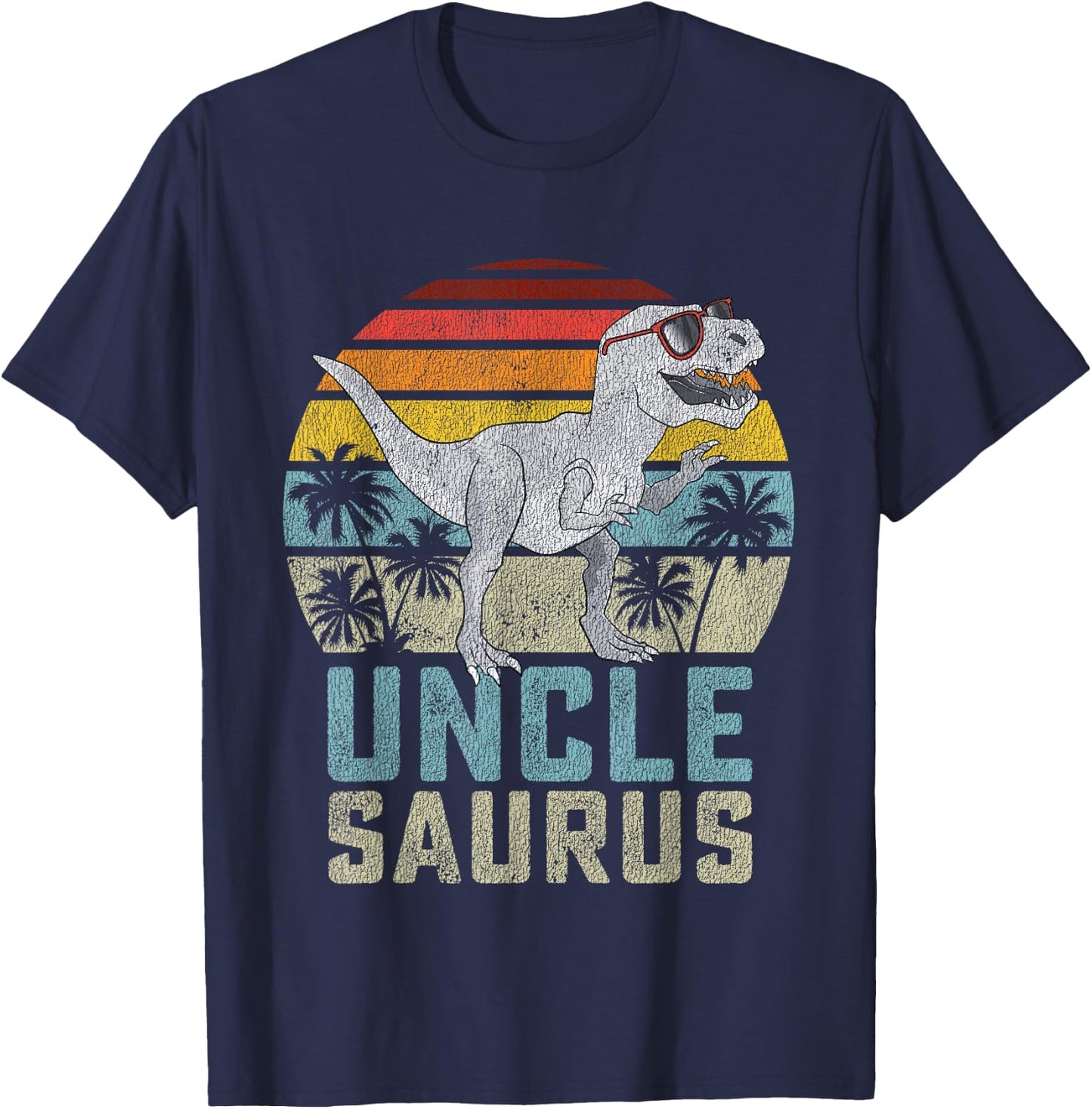 Unclesaurus T Rex Dinosaur Uncle Saurus Family Matching T-Shirt - T-Shirt | Navy