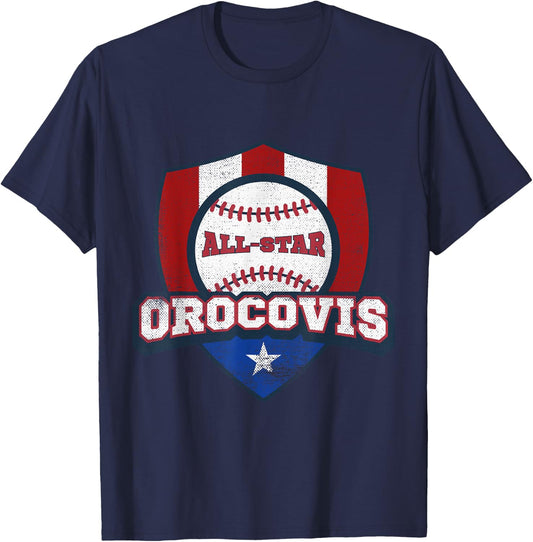 Orocovis Puerto Rico Camisa Puerto Rican World PR Baseball T-Shirt - T-Shirt | Navy