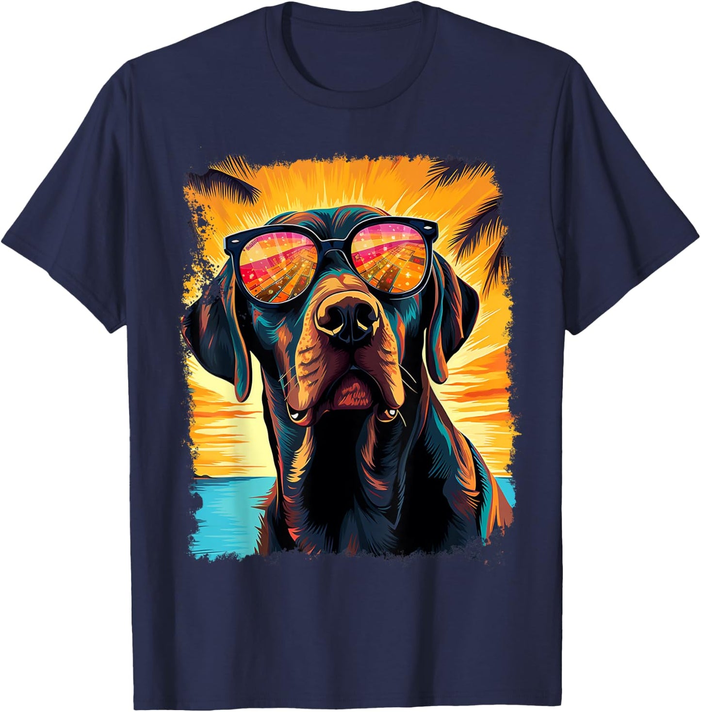 Hawaiian Labrador Retriever T-Shirt - T-Shirt | Navy