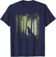 Twilight Forest Romantic Howling Wolf Silhouette T-Shirt - T-Shirt | Navy