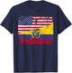 Ecuadorian Roots | Half American Flag | USA Ecuador Flag T-Shirt - T-Shirt | Navy