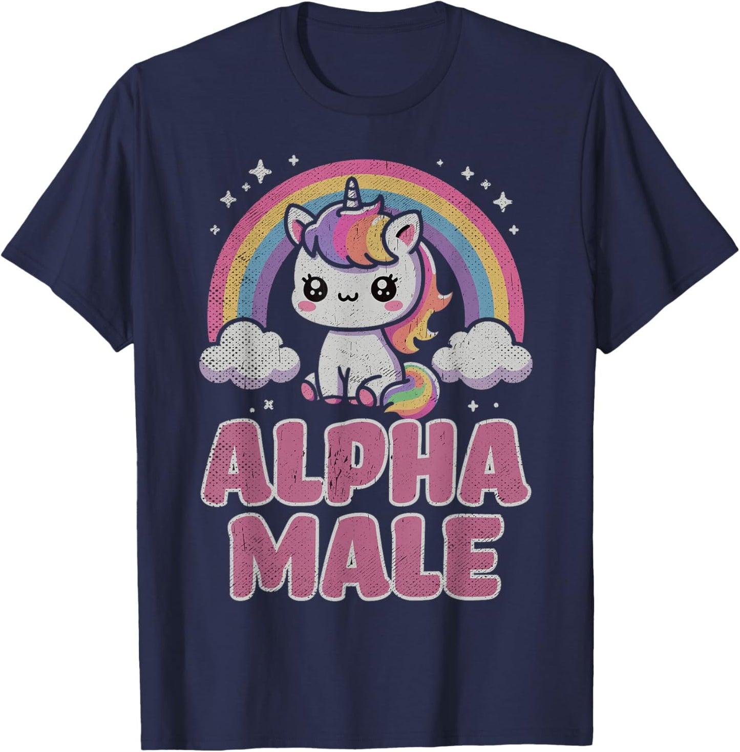 Ironic Cute Alpha Male Unicorn Funny Sarcastic Humor Men T-Shirt - T-Shirt | Navy