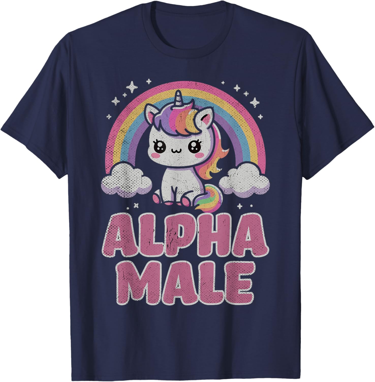 Ironic Cute Alpha Male Unicorn Funny Sarcastic Humor Men T-Shirt - T-Shirt | Navy