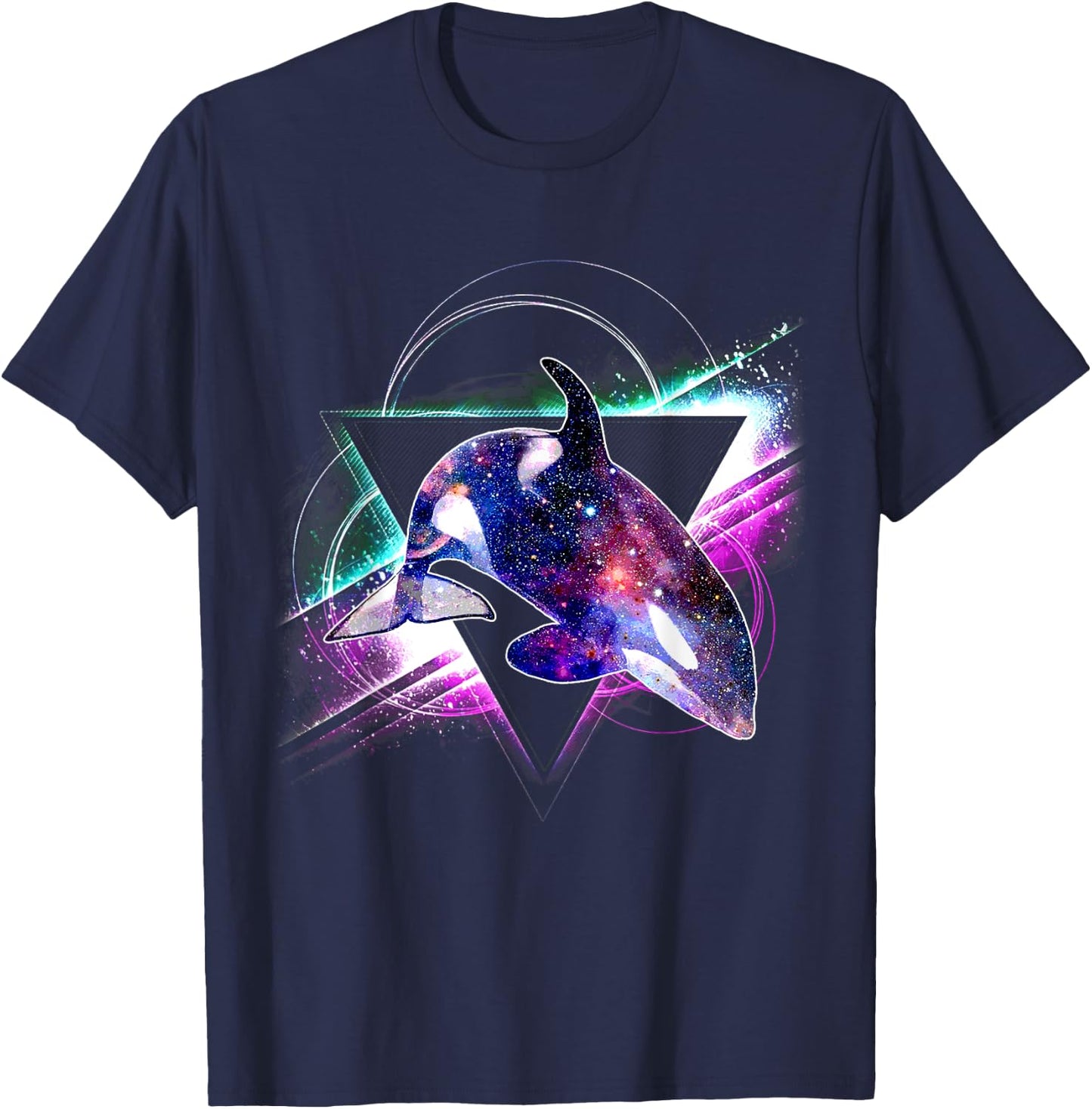 Aesthetic Galaxy Killer Whale T-Shirt - T-Shirt | Navy