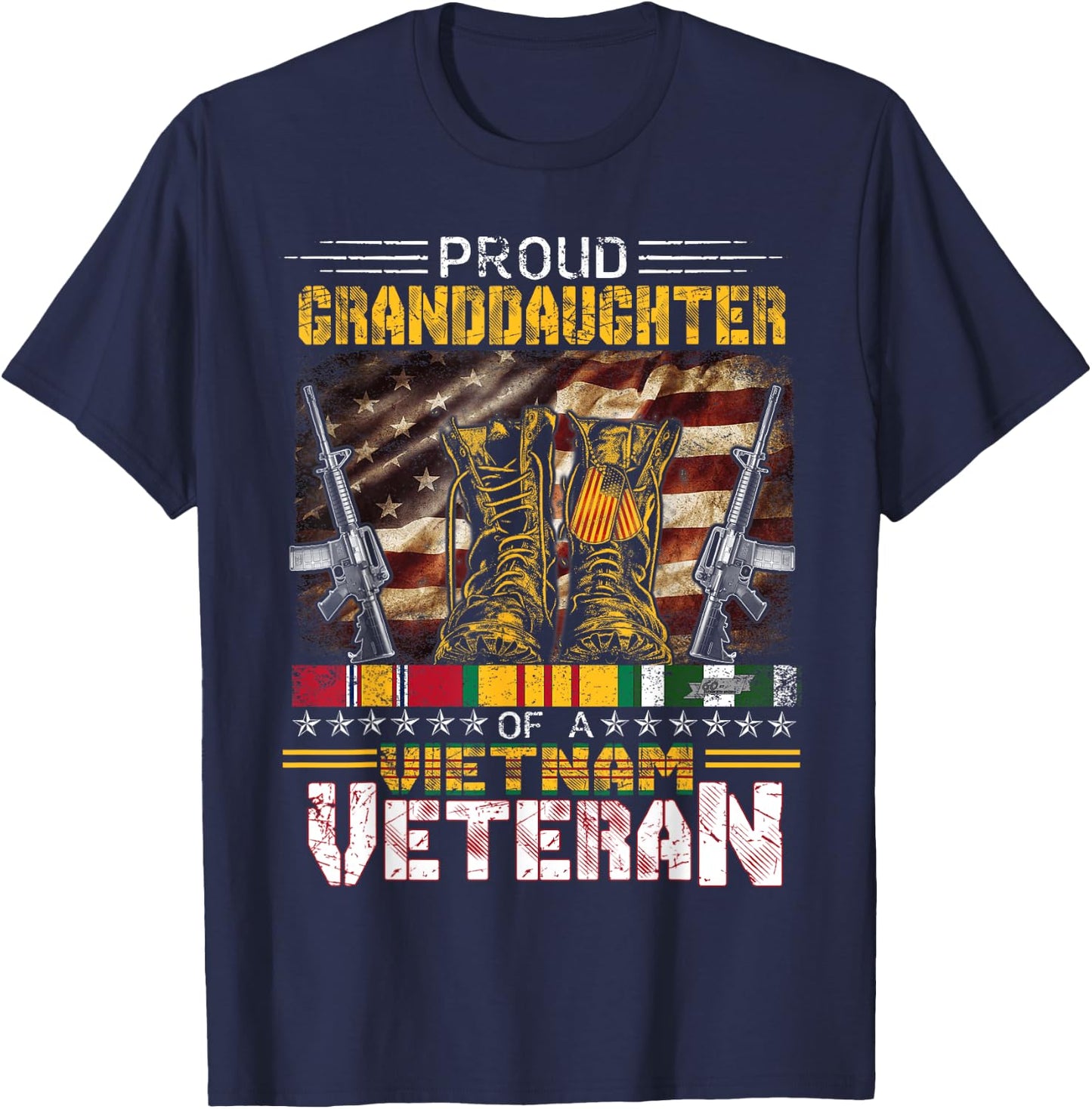 Proud Granddaughter Of A Vietnam Veteran Shirt | Vietnam Vet T-Shirt - T-Shirt | Navy
