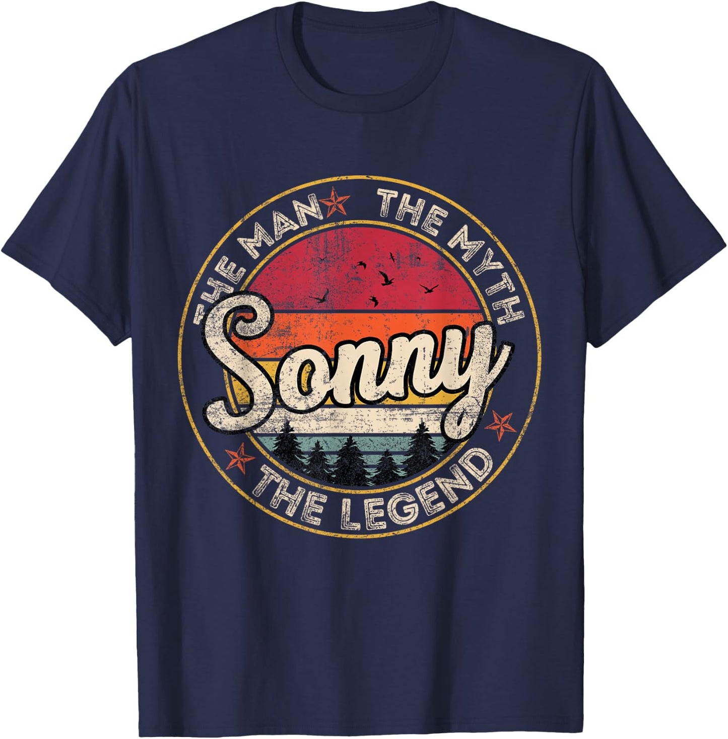 Sonny The Man The Myth The Legend Personalized Name T-Shirt - T-Shirt | Navy