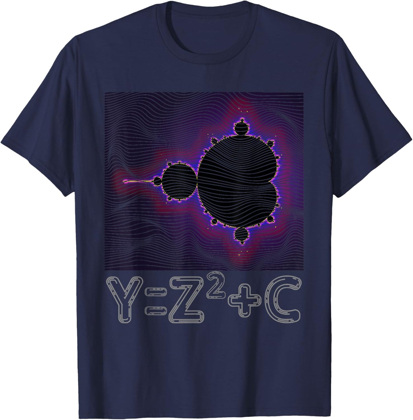Mandelbrot Fractal Complex Numbers Equation Retro Math T-Shirt - T-Shirt | Navy