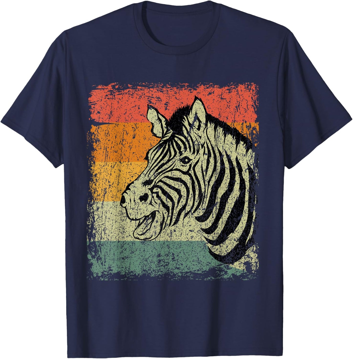 Retro Zebra Gift Vintage Zebra T-Shirt - T-Shirt | Navy