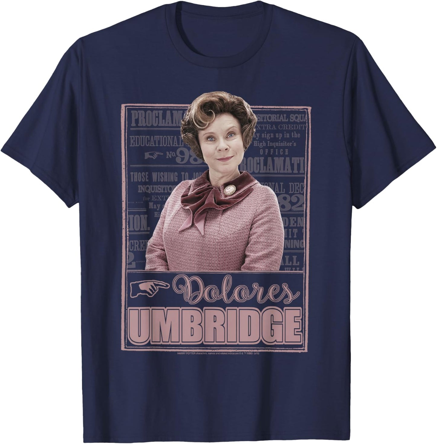 Harry Potter Dolores Umbridge Proclamation Portrait T-Shirt - T-Shirt | Navy