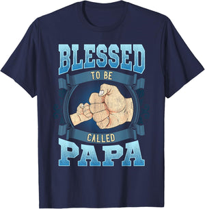 Blessed To Be Called Papa Gifts Papa Fathers Day T-Shirt - T-Shirt | Navy