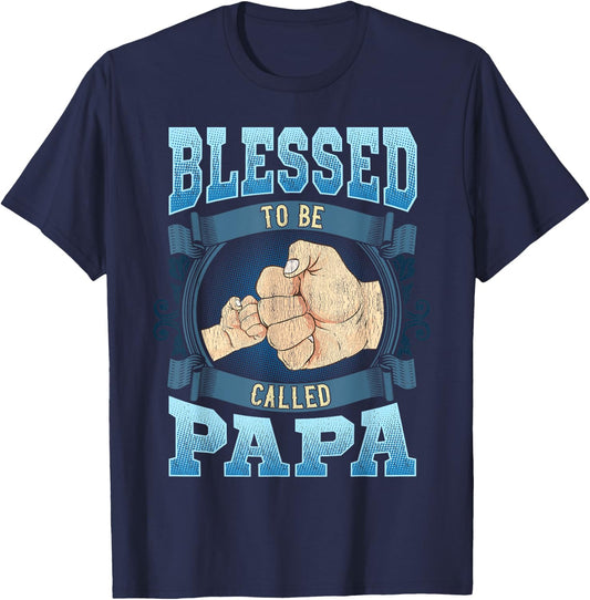 Blessed To Be Called Papa Gifts Papa Fathers Day T-Shirt - T-Shirt | Navy