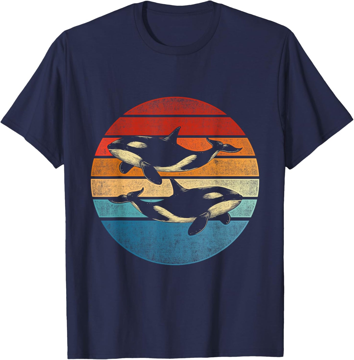 Retro Killer Whale T-Shirt - T-Shirt | Navy