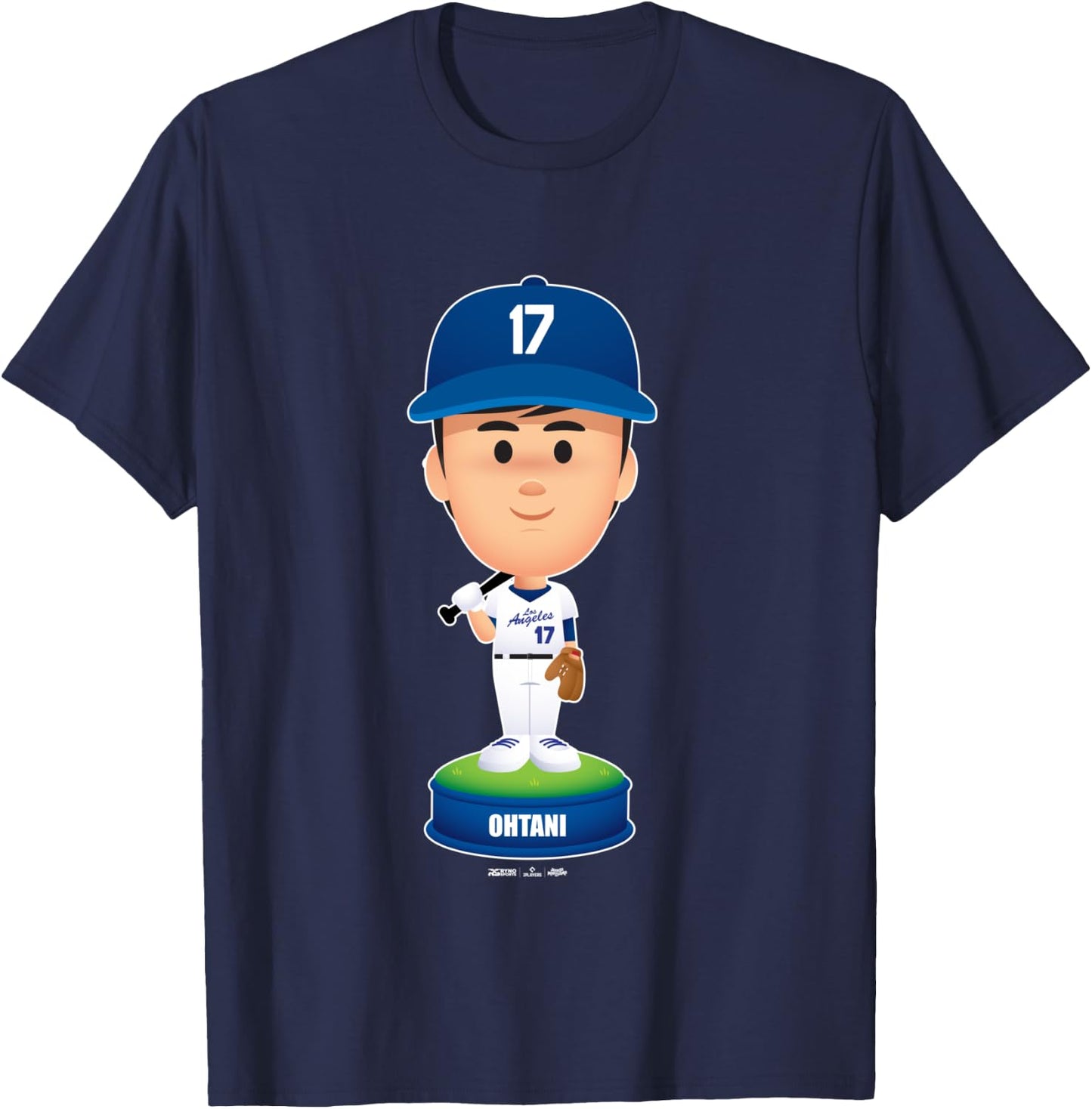 Shohei Ohtani Los Angeles Baseball Bobblehead MLBPA T-Shirt - T-Shirt | Navy