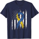 Down Syndrome Awareness US Flag Shirt Dad Mom Down Syndrome T-Shirt - T-Shirt | Navy