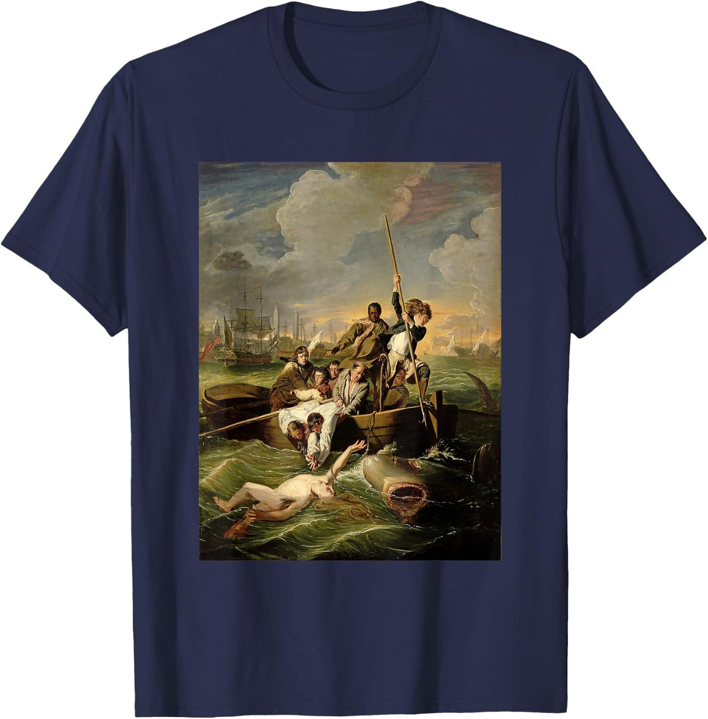 John Singleton Copley's Watson and the Shark T-Shirt - T-Shirt | Navy
