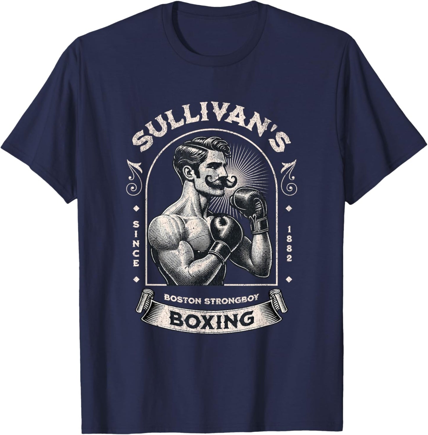 Vintage Boston Strongboy Boxing T-Shirt - T-Shirt | Navy