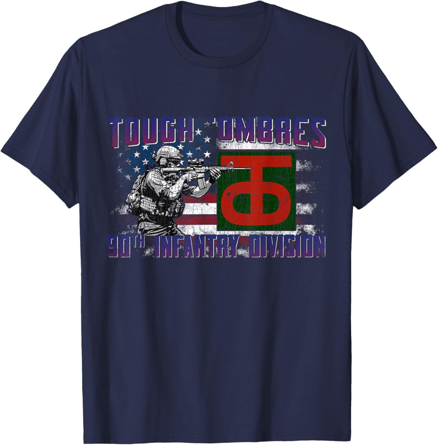 90th Infantry Division 90th ID Tough 'Ombres Division Gifts T-Shirt - T-Shirt | Navy