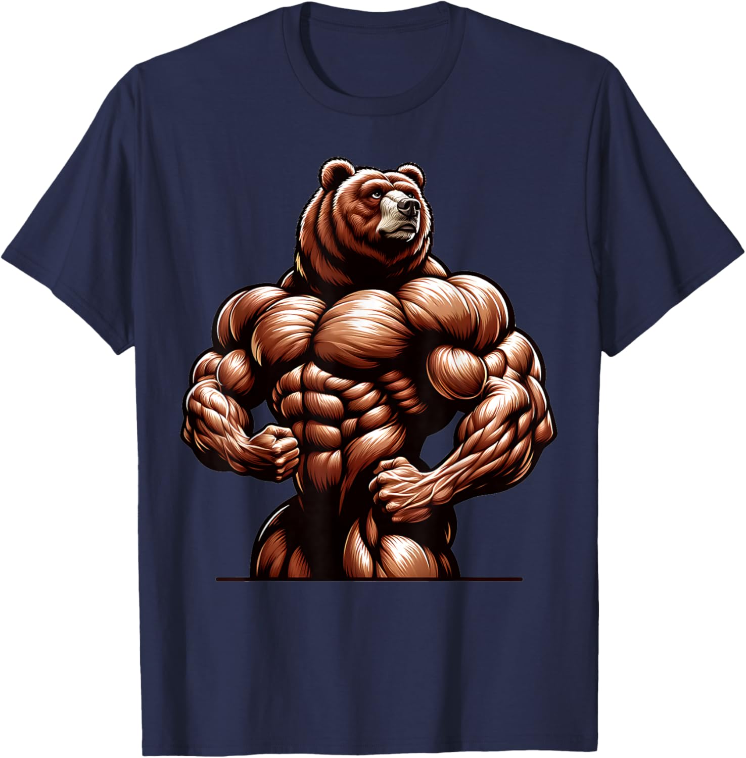 Bears Strength Dumbbell Bodybuilder Training Bodybuilding T-Shirt - T-Shirt | Navy