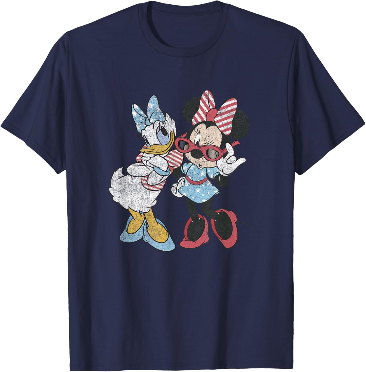 Disney Mickey & Friends Vintage 4th of July Minnie & Daisy T-Shirt - T-Shirt | Navy