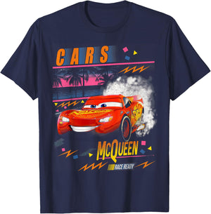 Disney Pixar Cars Lightning McQueen Palm Tree Sunset T-Shirt - T-Shirt | Navy