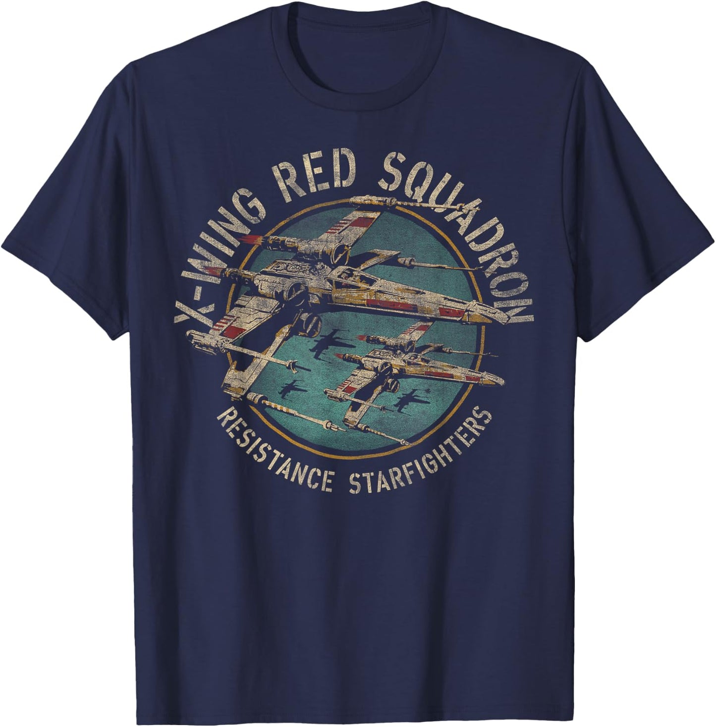 Star Wars X-Wing Squadron Faded Portrait T-Shirt - T-Shirt | Navy