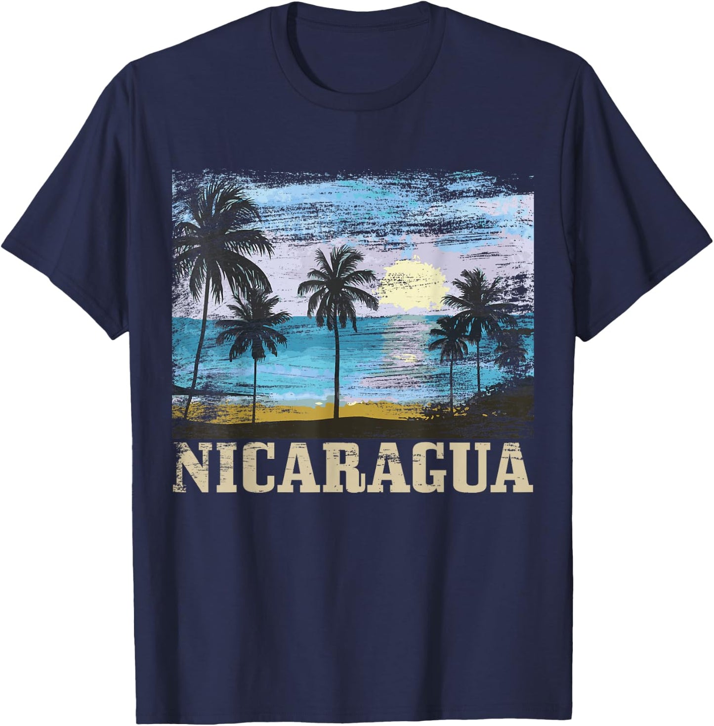 Nicaragua Vintage Surfer Beach Souvenir Nica T-Shirt - T-Shirt | Navy