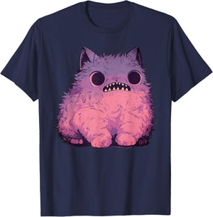 Cat Monster Graphic Kawaii Pastel Goth Anime Aesthetic Goth Men Women Kids T-Shirt - T-Shirt | Navy