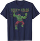 Marvel Christmas Hulk Deck The Halls Portrait T-Shirt - T-Shirt | Navy