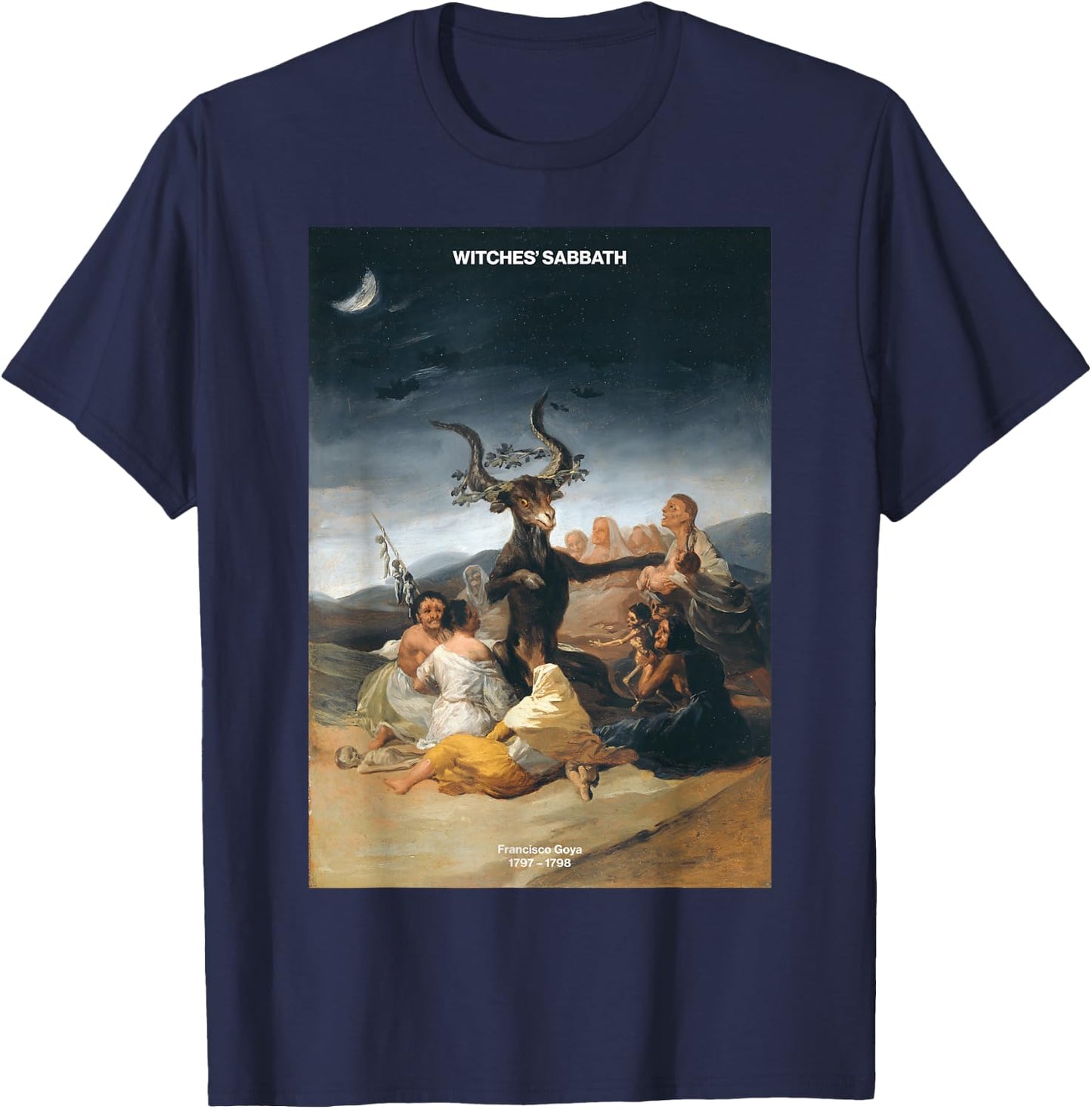 Fine Arts Bottega Witches h Sabbath – Francisco Goya Black Small T-Shirt - T-Shirt | Navy
