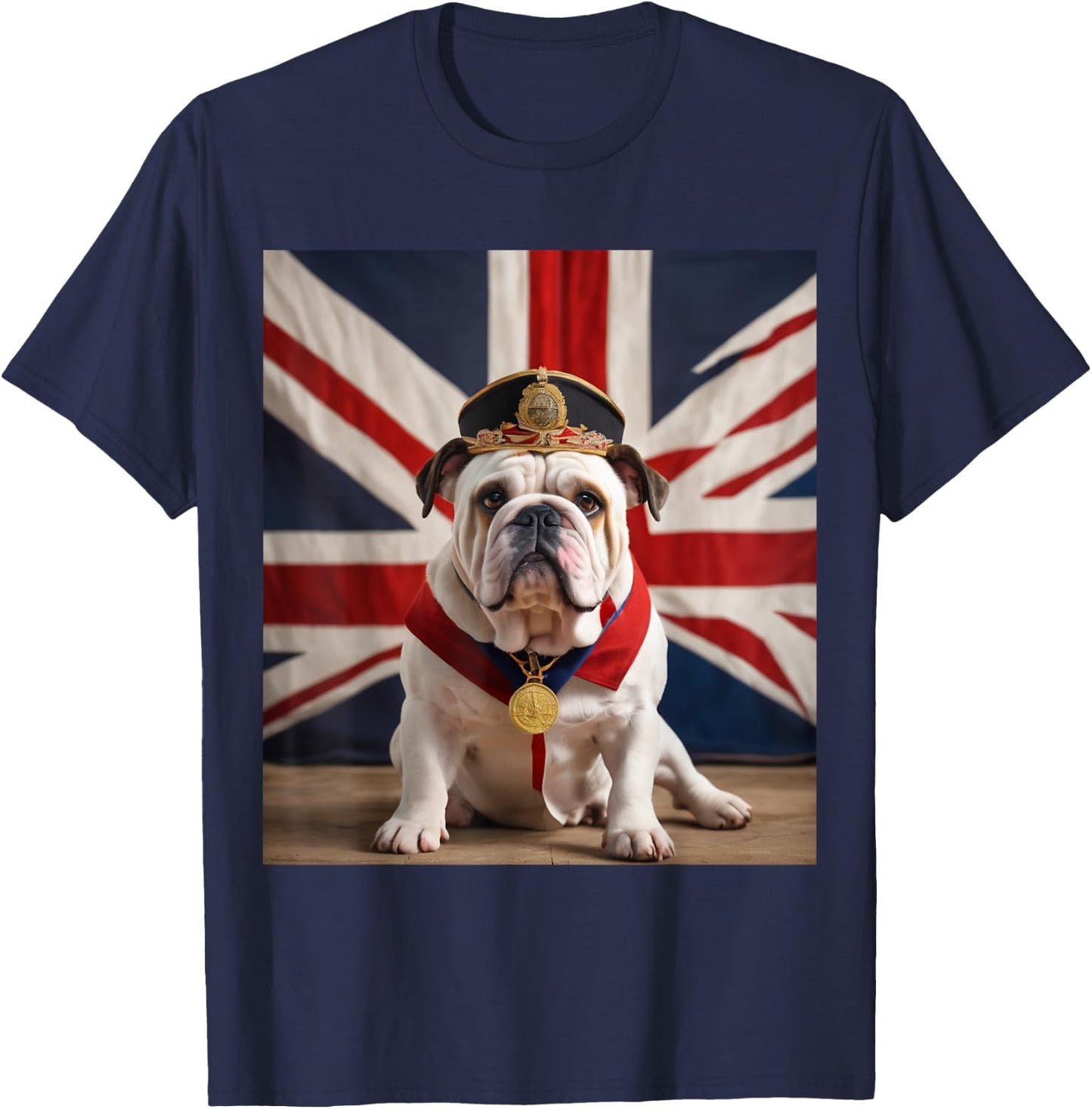 British Bulldog Patriotic Union Jack Men T-Shirt - T-Shirt | Navy