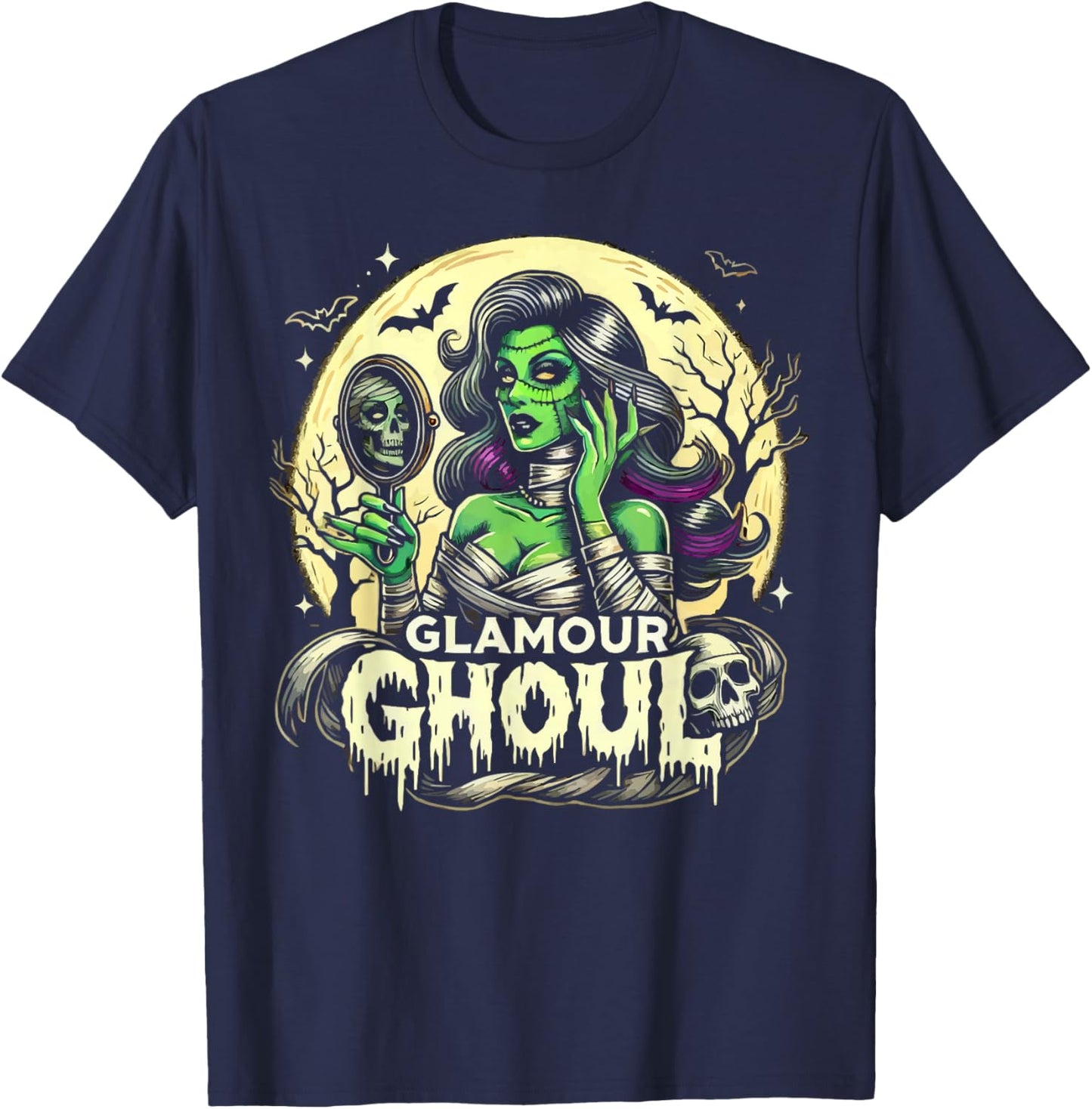 Halloween Ghoul Lover Spooky Ghost Scary Trick Or Treat T-Shirt - T-Shirt | Navy