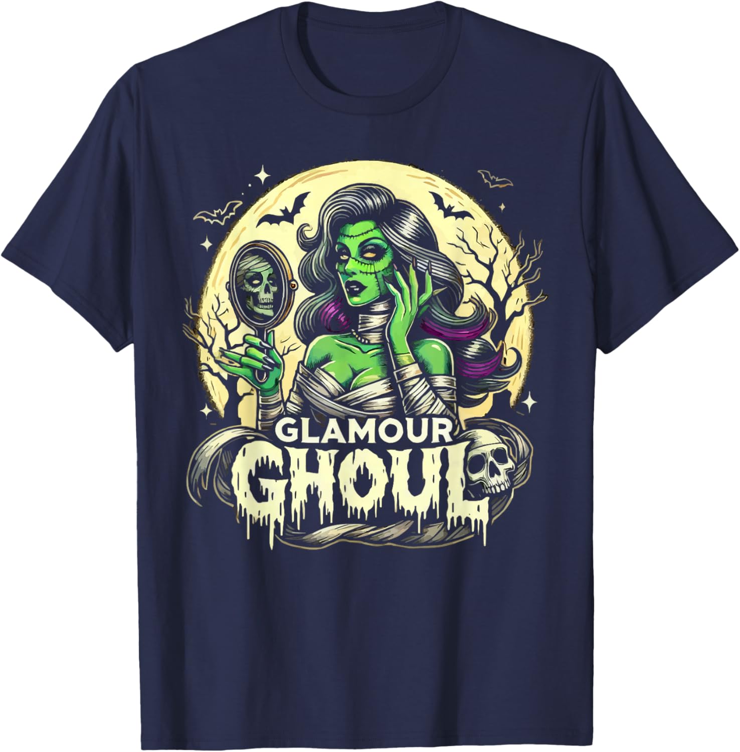 Halloween Ghoul Lover Spooky Ghost Scary Trick Or Treat T-Shirt - T-Shirt | Navy