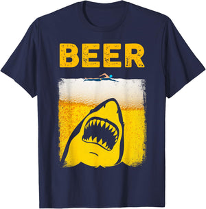 Beer Parody Shark Swimmer Great Funny Gift Beer Lovers T-Shirt - T-Shirt | Navy